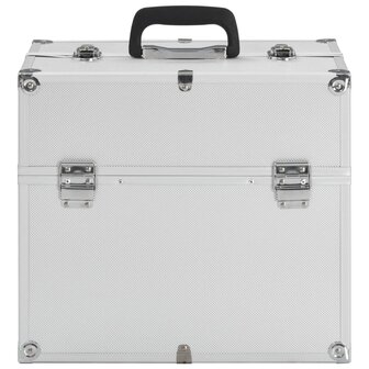 Make-up koffer 38x23x34 cm aluminium zilverkleurig 3