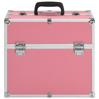 Make-up koffer 38x23x34 cm aluminium roze 3