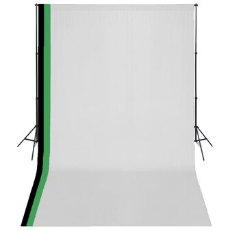 Fotostudioset met 3 katoenen achtergronden en frame 3x5 m 1