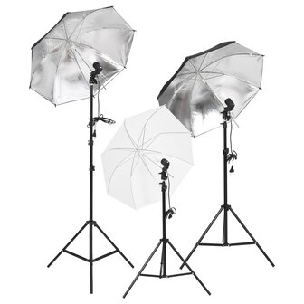 Fotostudioset met verlichtingsset en achtergrond 2