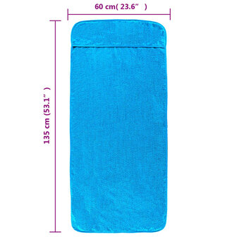 Strandhanddoeken 4 st 400 g/m&sup2; 60x135 cm stof turquoise 8