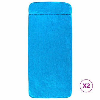 Strandhanddoeken 2 st 400 g/m&sup2; 60x135 cm stof turquoise 2