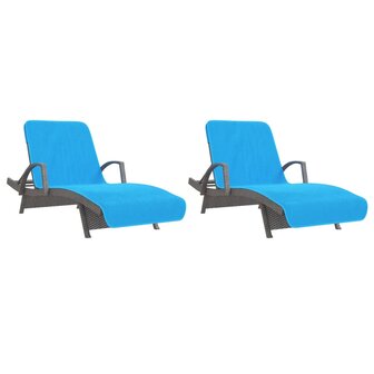 Strandhanddoeken 2 st 400 g/m&sup2; 75x200 cm stof turquoise 4