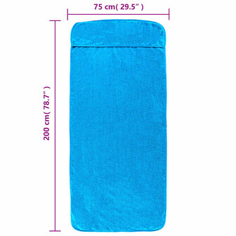 Strandhanddoeken 2 st 400 g/m&sup2; 75x200 cm stof turquoise 8