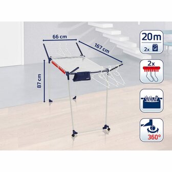 Leifheit Droogrek Pegasus 200 Solid Deluxe Mobile 12