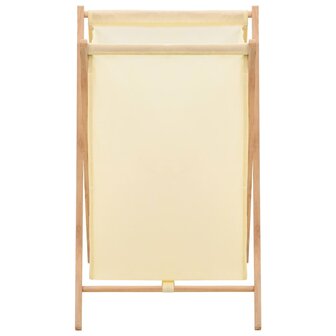 Wasmand 42x41x64 cm cederhout en stof beige 3