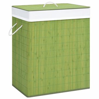 Wasmand met 2 vakken 100 L bamboe groen 2