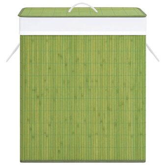 Wasmand met 2 vakken 100 L bamboe groen 3