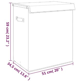 Wasmand inklapbaar 51x34,5x59 cm kunstlinnen grijs 9