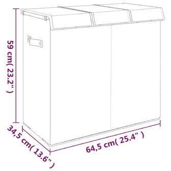 Wasmand inklapbaar 64,5x34,5x59 cm kunstlinnen grijs 9