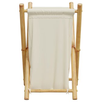 Wasmand 41,5x36x63,5 cm bamboe cr&egrave;mewit 4