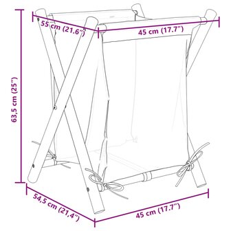 Wasmand 45x55x63,5 cm bamboe cr&egrave;mewit 9