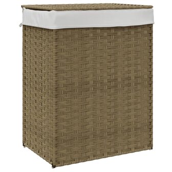 Wasmand met deksel 46x33x60 cm poly rattan 2