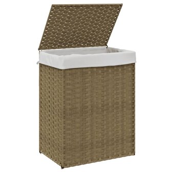 Wasmand met deksel 46x33x60 cm poly rattan 4