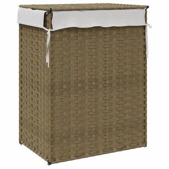 Wasmand met deksel 46x33x60 cm poly rattan 6