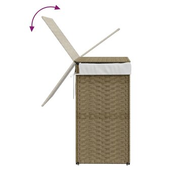 Wasmand met deksel 46x33x60 cm poly rattan 7