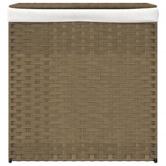 Wasmand met 2 vakken 53x35x57 cm poly rattan 3