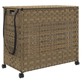 Wasmand op wielen 66x35x60 cm rattan 2