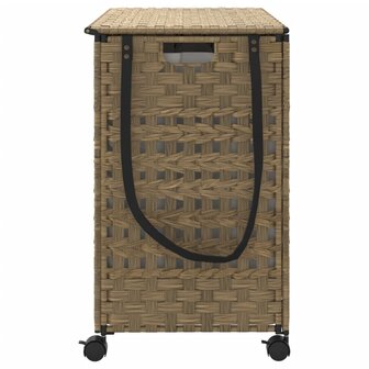 Wasmand op wielen 66x35x60 cm rattan 5