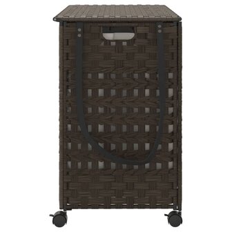 Wasmand op wielen 66x35x60 cm rattan donkerbruin 5