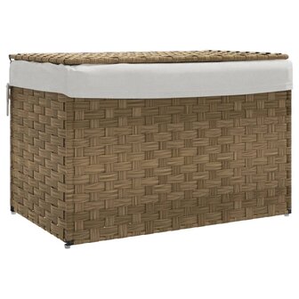 Wasmand met deksel 55,5x35x34 cm poly rattan 2