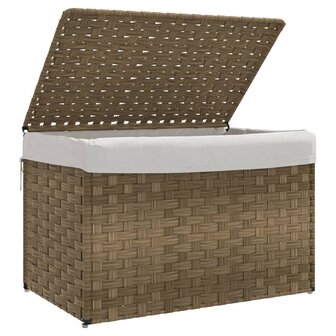 Wasmand met deksel 55,5x35x34 cm poly rattan 4