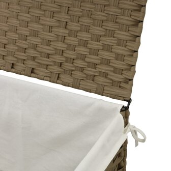 Wasmand met deksel 55,5x35x34 cm poly rattan 8