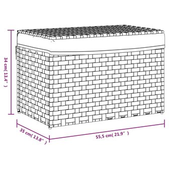 Wasmand met deksel 55,5x35x34 cm poly rattan 11