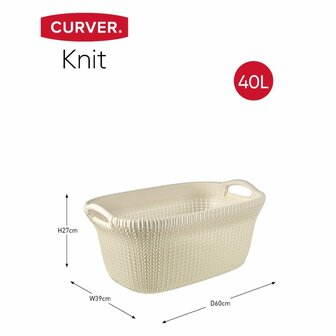 Curver Wasmand Knit 40 L cr&egrave;mewit 2