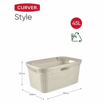 Curver Wasmand Style 45 L vintagewit 6