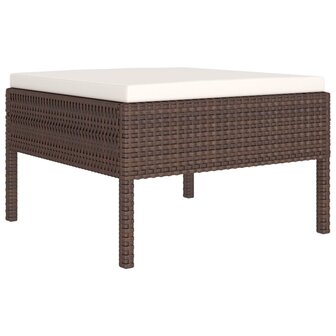 2-delige Loungeset met kussens poly rattan bruin 4