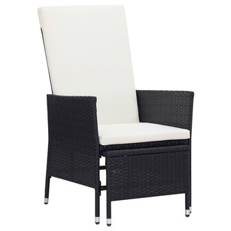 2-delige Loungeset met kussens poly rattan zwart 2