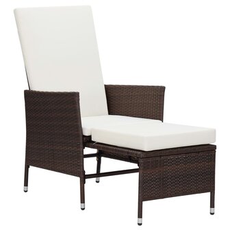 2-delige Loungeset met kussens poly rattan bruin 3