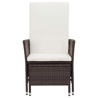 2-delige Loungeset met kussens poly rattan bruin 4