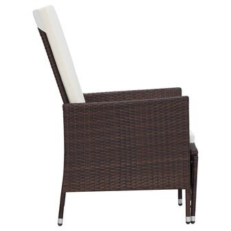 2-delige Loungeset met kussens poly rattan bruin 5