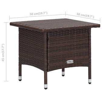 2-delige Loungeset met kussens poly rattan bruin 12