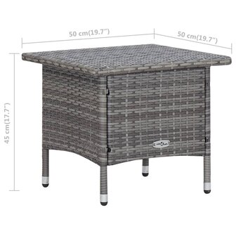 2-delige Loungeset met kussens poly rattan grijs 12