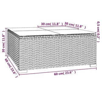 3-delige Loungeset met kussens poly rattan bruin 8