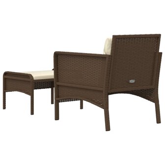 2-delige Loungeset met kussens poly rattan bruin 6