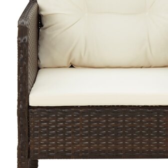 2-delige Loungeset met kussens poly rattan bruin 7