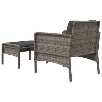 2-delige Loungeset met kussens poly rattan grijs 6