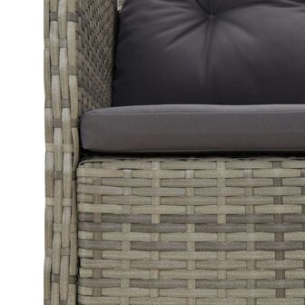 2-delige Loungeset met kussens poly rattan grijs 7