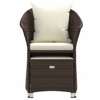 2-delige Loungeset met kussens poly rattan bruin 5