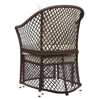 2-delige Loungeset met kussens poly rattan bruin 6