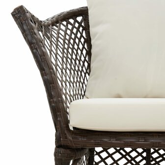 2-delige Loungeset met kussens poly rattan bruin 8