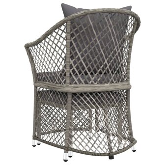 2-delige Loungeset met kussens poly rattan grijs 6