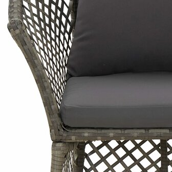 2-delige Loungeset met kussens poly rattan grijs 8