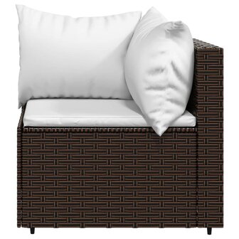 3-delige Loungeset met kussens poly rattan bruin 5