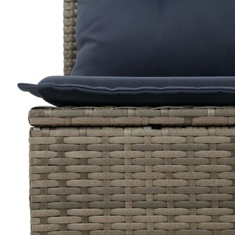 3-delige Loungeset met kussens poly rattan grijs 5