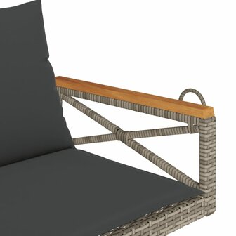 Schommelbank met kussens 109x62x40 cm poly rattan grijs 7